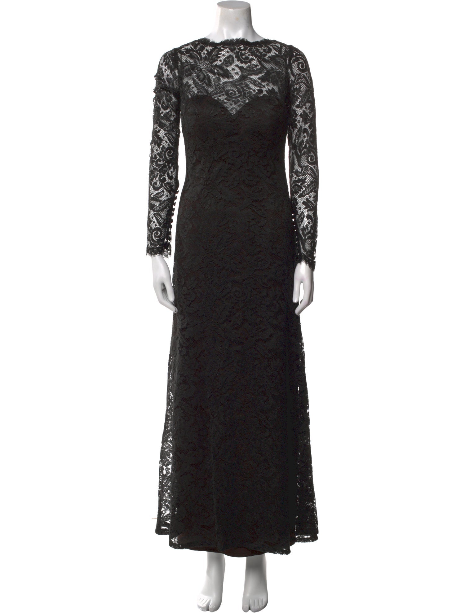 Carolina Herrera Lace Pattern Long Dress
