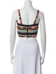Carolina Herrera Printed Square Neckline Crop Top