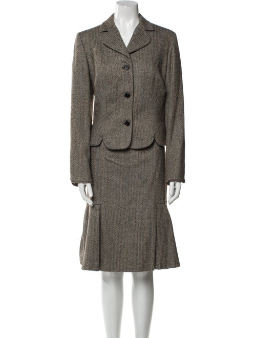 Carolina Herrera Virgin Wool Printed Skirt Set