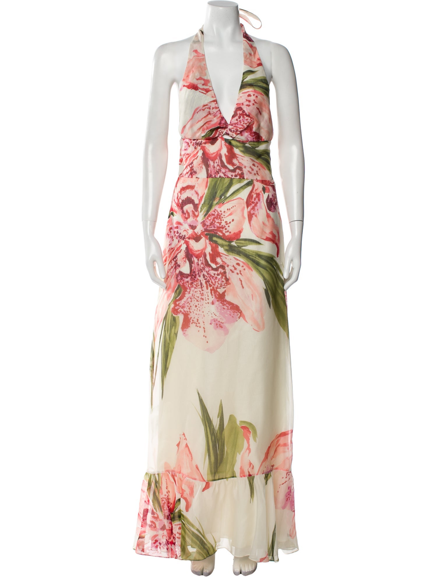 Carolina Herrera Floral Print Long Dress