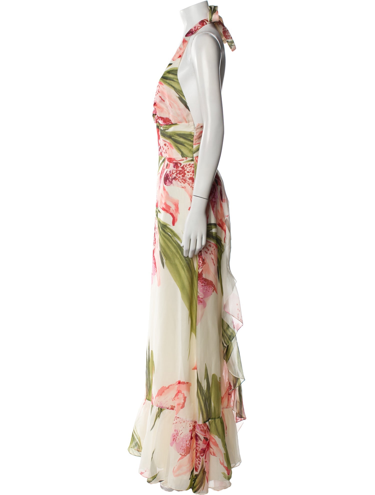 Carolina Herrera Floral Print Long Dress