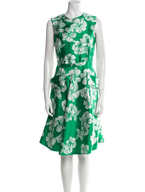 Carolina Herrera Floral Print Knee-Length Dress
