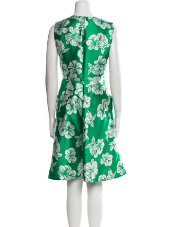 Carolina Herrera Floral Print Knee-Length Dress