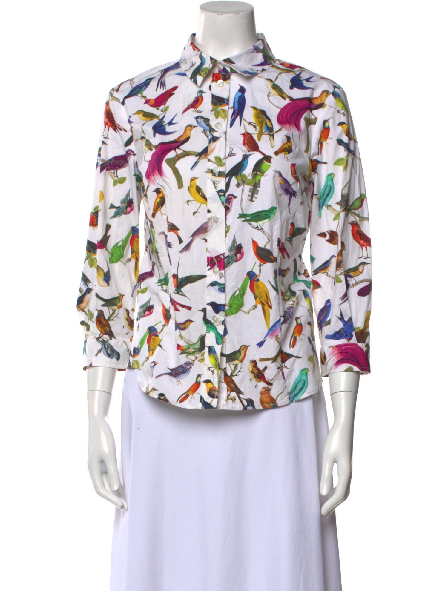 Carolina Herrera Printed Mock Neck Blouse