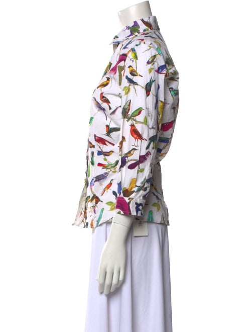Carolina Herrera Printed Mock Neck Blouse