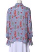 Carolina Herrera Silk Floral Print Button-Up Top
