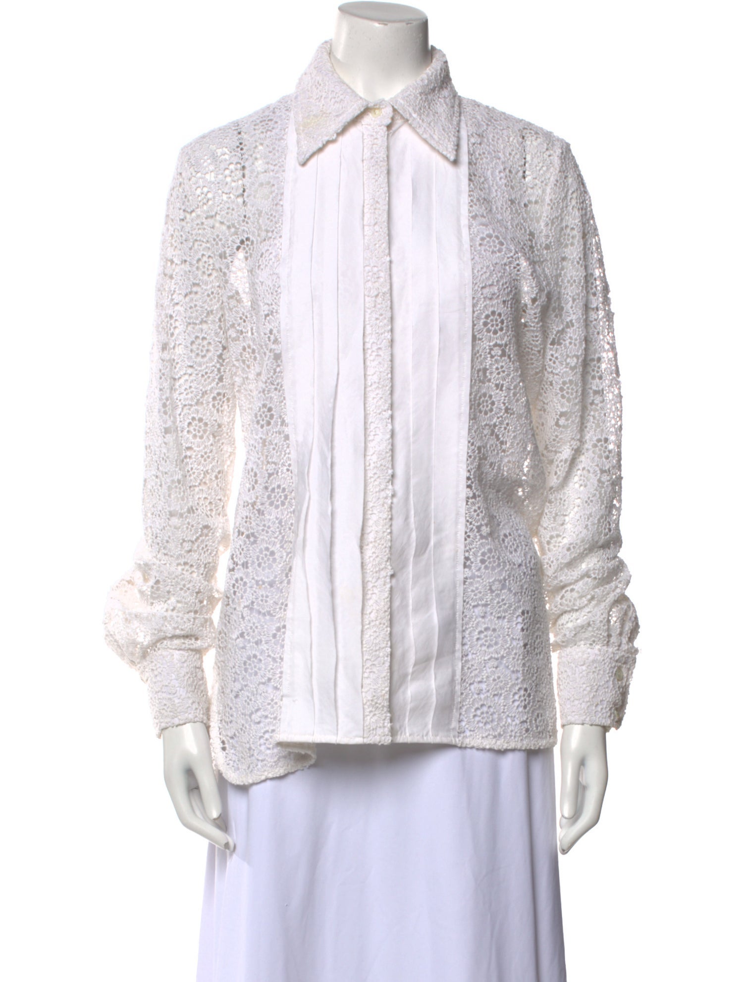 Carolina Herrera Printed Long Sleeve Button-Up Top