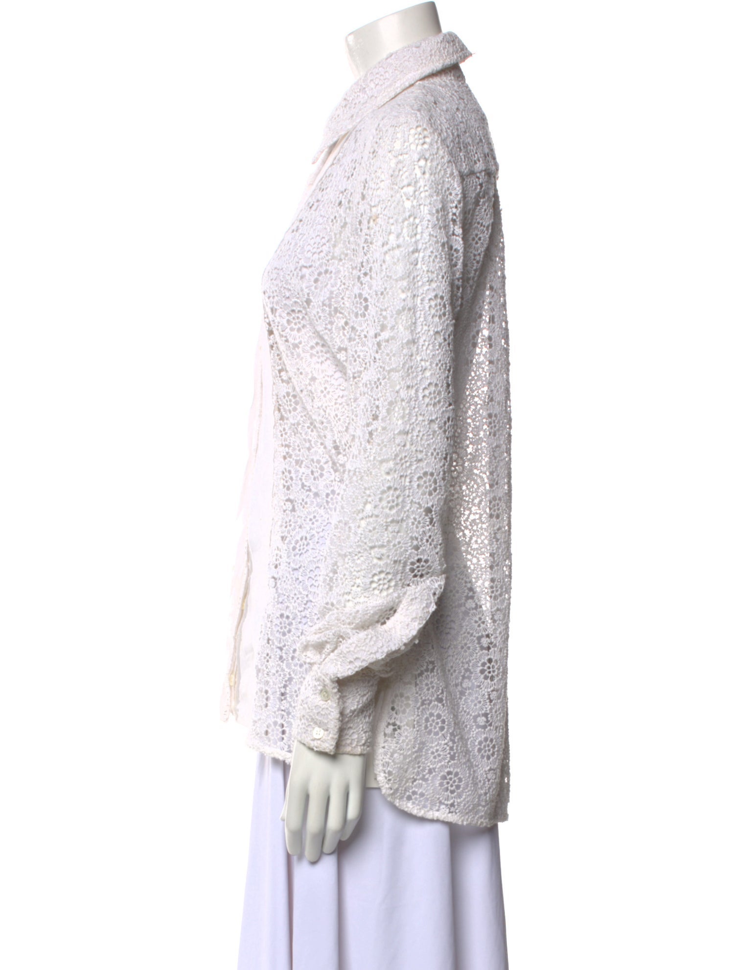 Carolina Herrera Printed Long Sleeve Button-Up Top