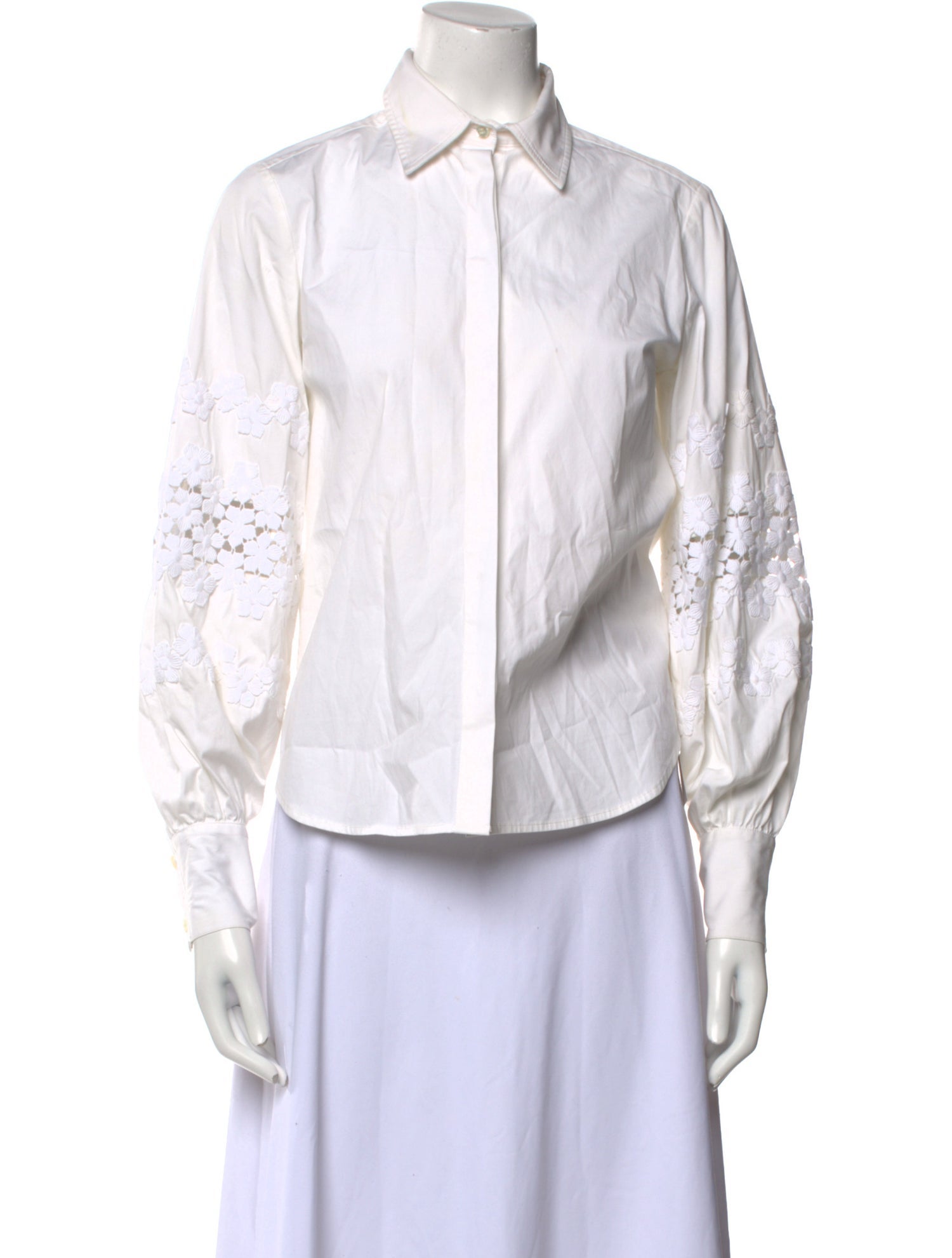 Carolina Herrera Long Sleeve Button-Up Top