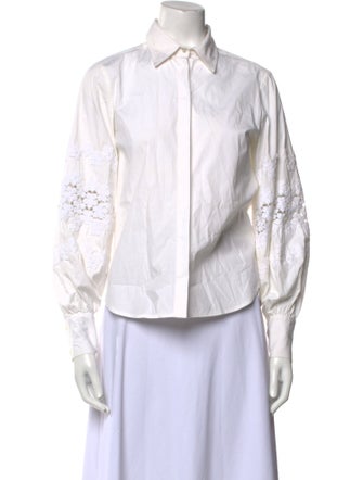 Carolina Herrera Long Sleeve Button-Up Top
