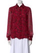 Carolina Herrera Floral Print Long Sleeve Blouse