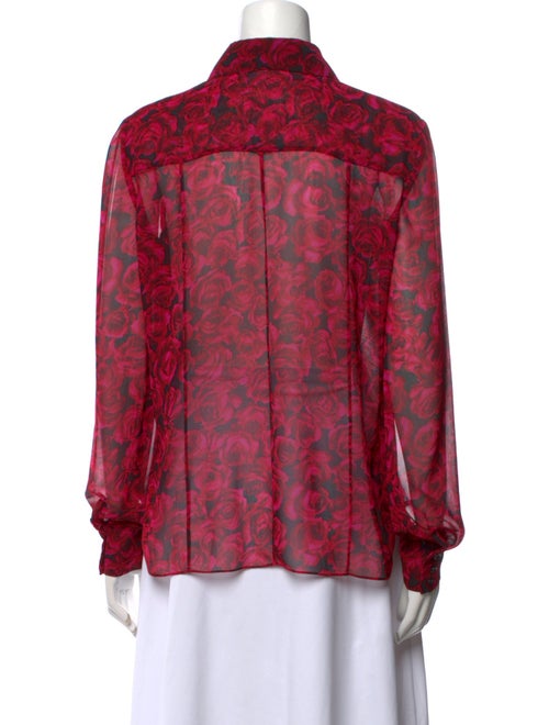 Carolina Herrera Floral Print Long Sleeve Blouse