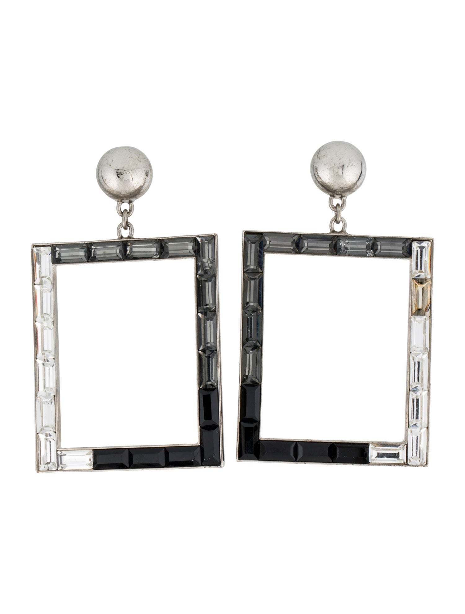 Carolina Herrera Crystal Square Drop Earrings