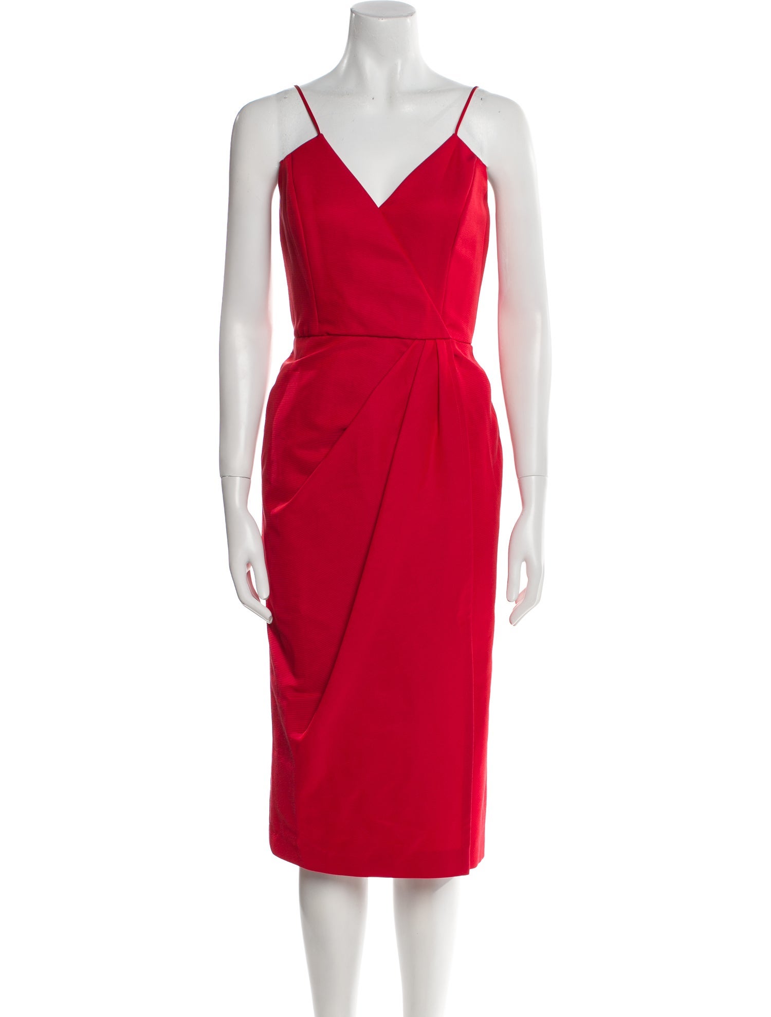 Carolina Herrera V-Neck Midi Length Dress