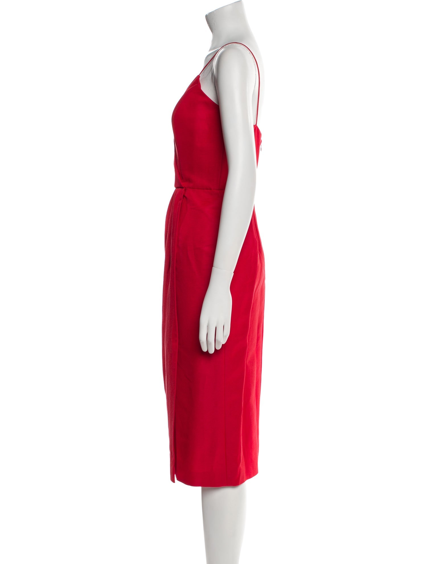 Carolina Herrera V-Neck Midi Length Dress