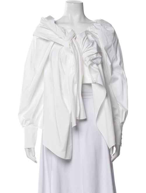 Carolina Herrera Off-The-Shoulder Long Sleeve Blouse