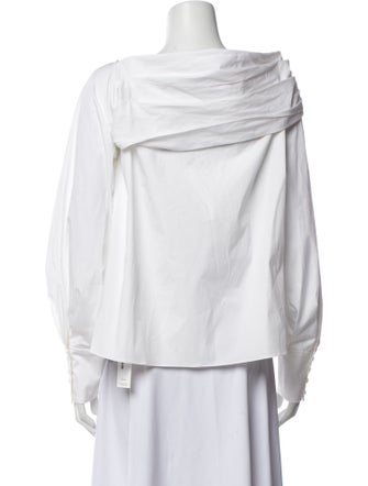 Carolina Herrera Off-The-Shoulder Long Sleeve Blouse