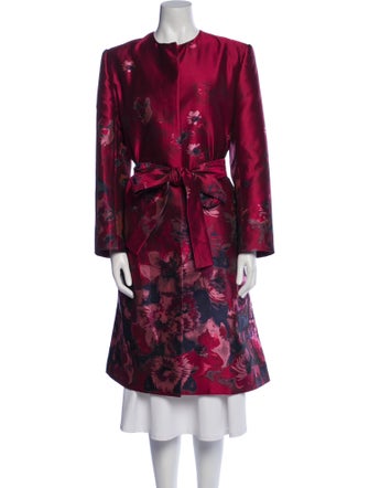 Carolina Herrera Floral Print Trench Coat