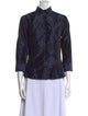 Carolina Herrera Three-Quarter Sleeve Button-Up Top
