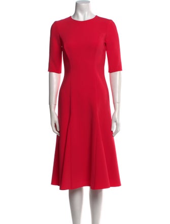 Carolina Herrera Crew Neck Midi Length Dress