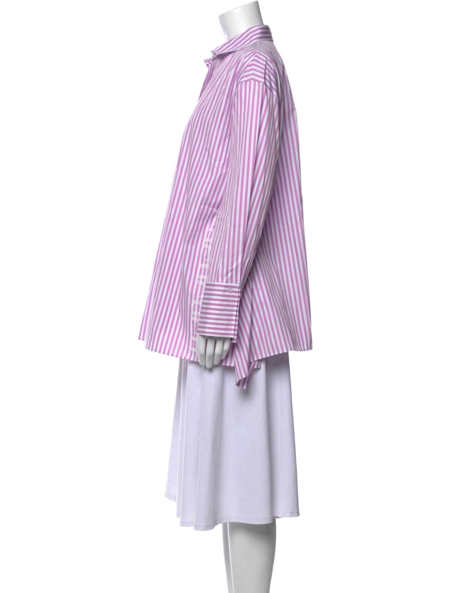 Carolina Herrera Striped Long Sleeve Button-Up Top