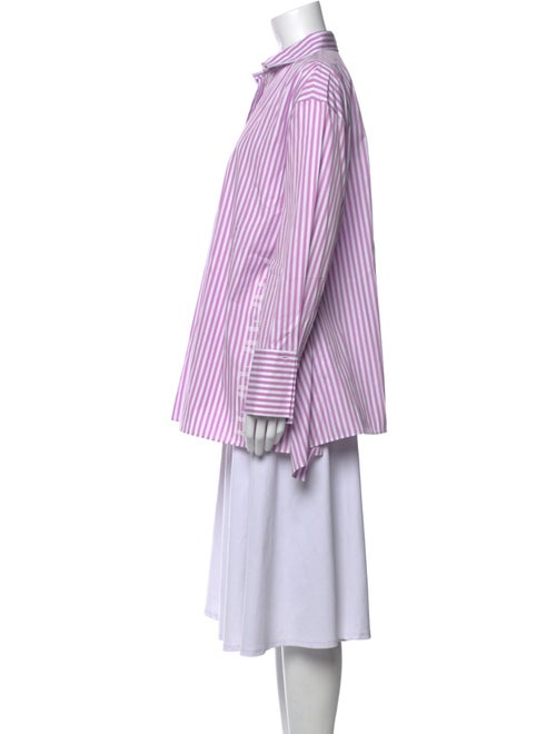 Carolina Herrera Striped Long Sleeve Button-Up Top