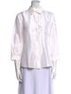 Carolina Herrera Silk Three-Quarter Sleeve Button-Up Top