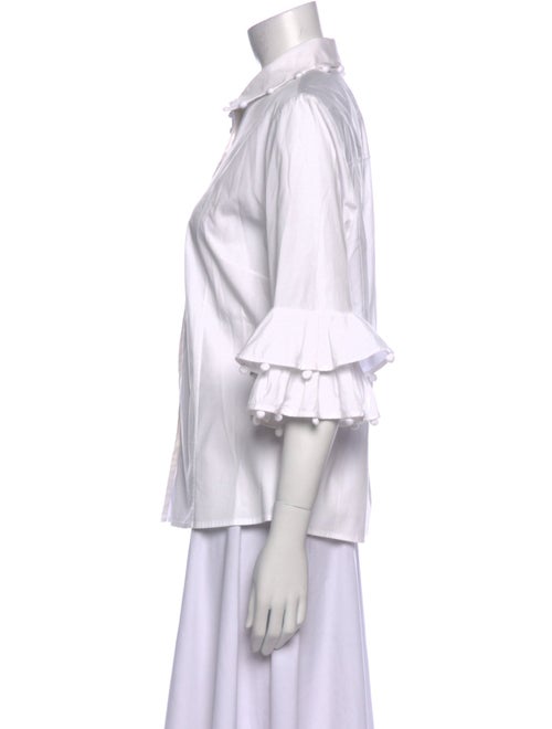 Carolina Herrera Three-Quarter Sleeve Button-Up Top