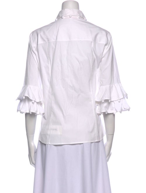 Carolina Herrera Three-Quarter Sleeve Button-Up Top