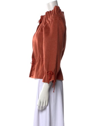 Carolina Herrera Wool Mock Neck Blouse