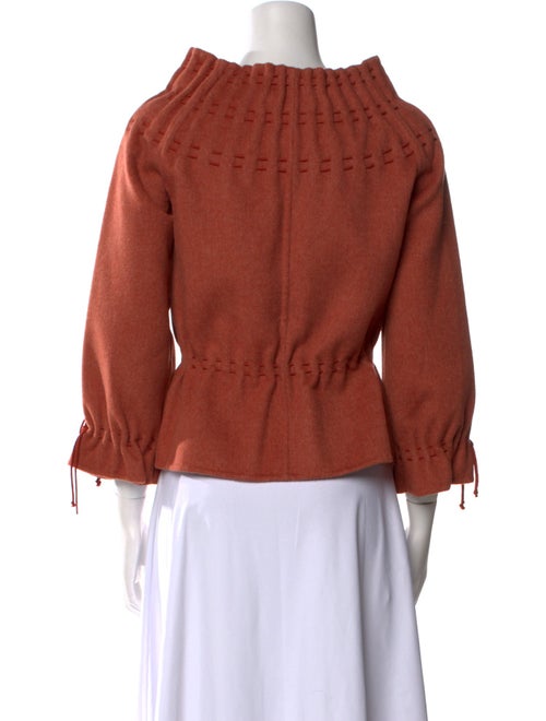 Carolina Herrera Wool Mock Neck Blouse