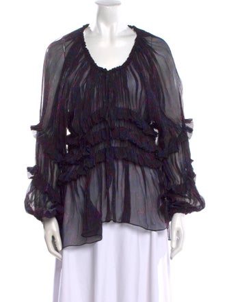 Carolina Herrera Silk Printed Blouse