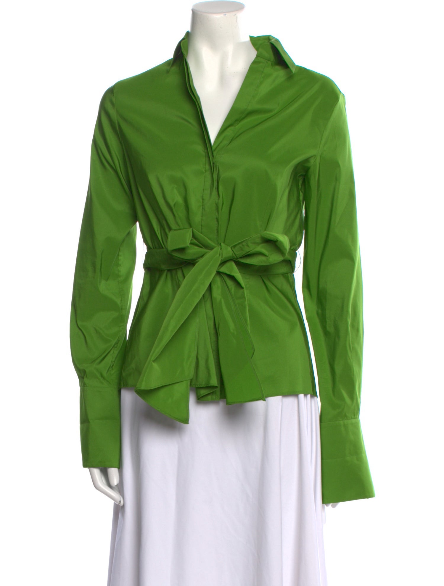 Carolina Herrera V-Neck Long Sleeve Blouse w/ Tags