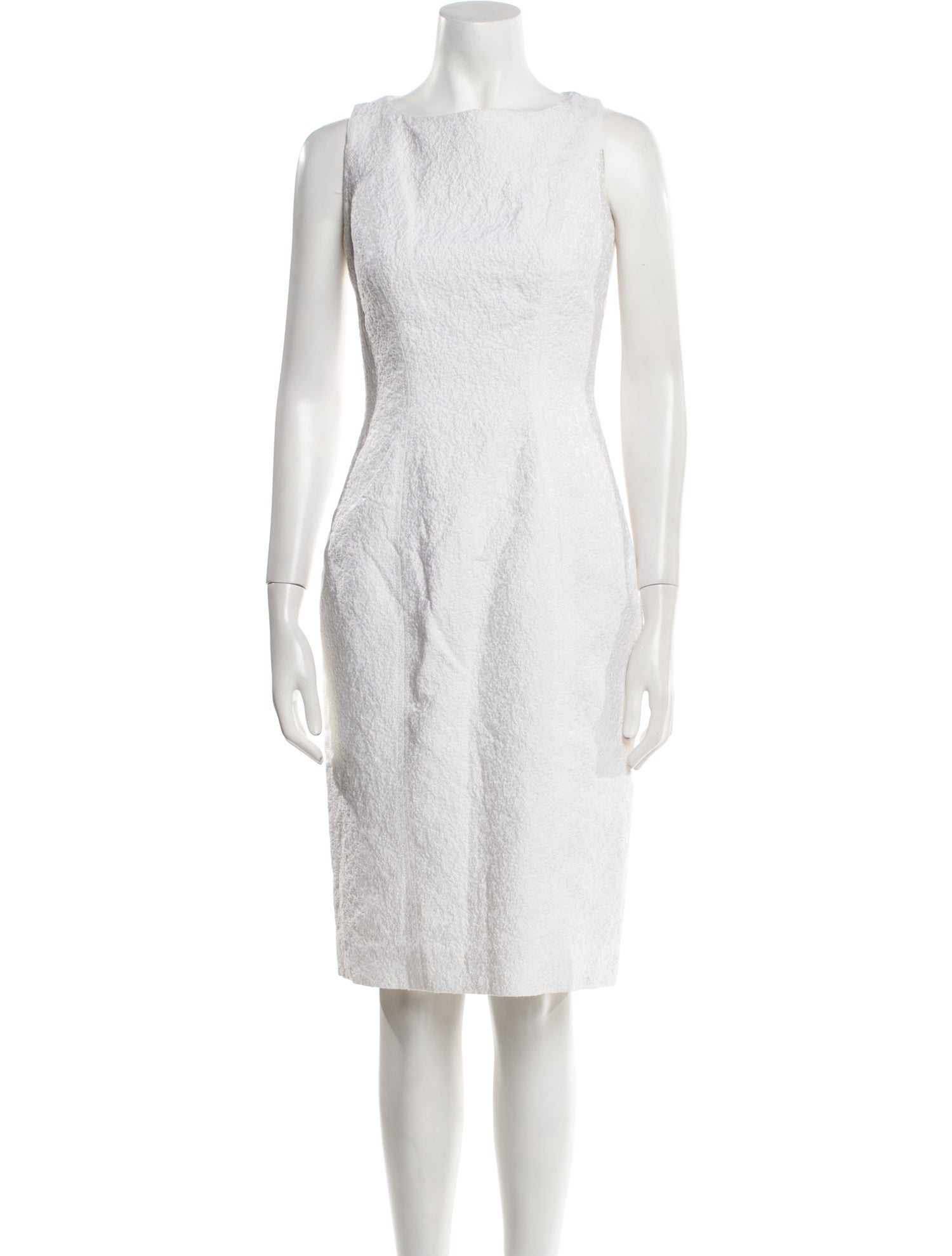 Carolina Herrera Bateau Neckline Knee-Length Dress