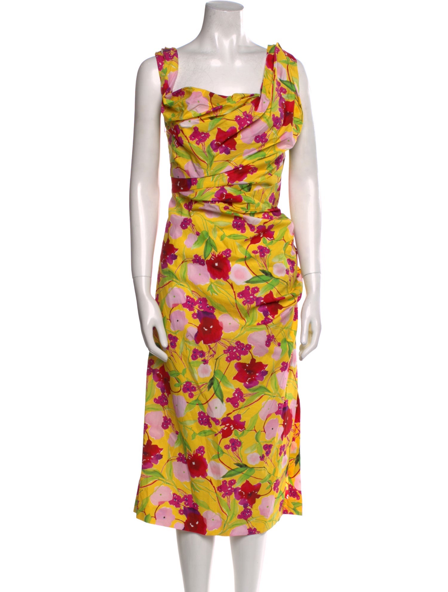 Carolina Herrera Floral Print Long Dress