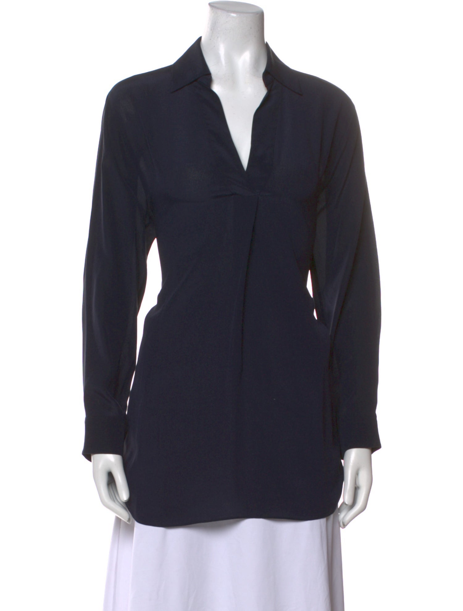 Carolina Herrera Silk V-Neck Tunic