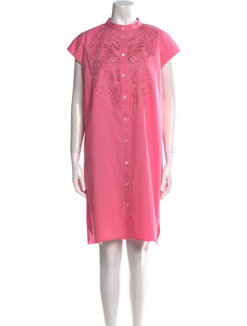 Carolina Herrera Mock Neck Knee-Length Dress