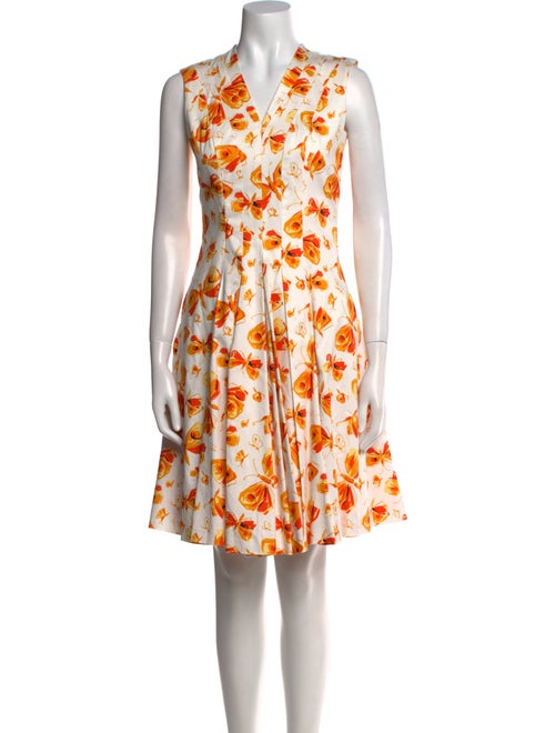 Carolina Herrera Floral Print Knee-Length Dress