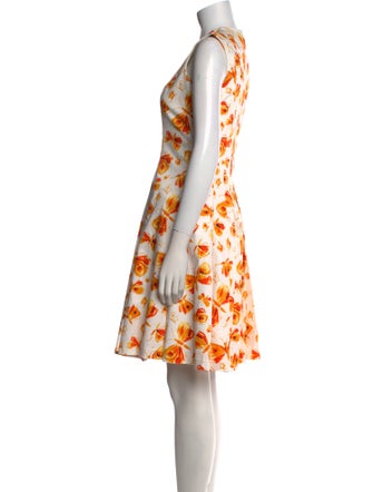 Carolina Herrera Floral Print Knee-Length Dress