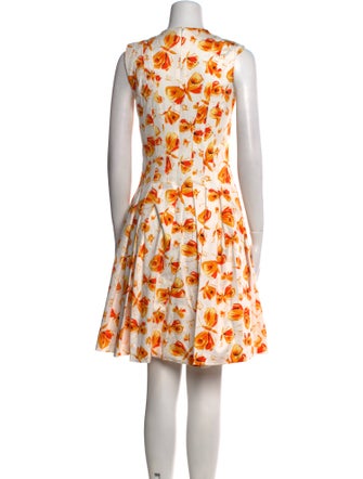 Carolina Herrera Floral Print Knee-Length Dress