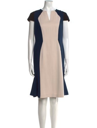 Carolina Herrera Colorblock Pattern Knee-Length Dress