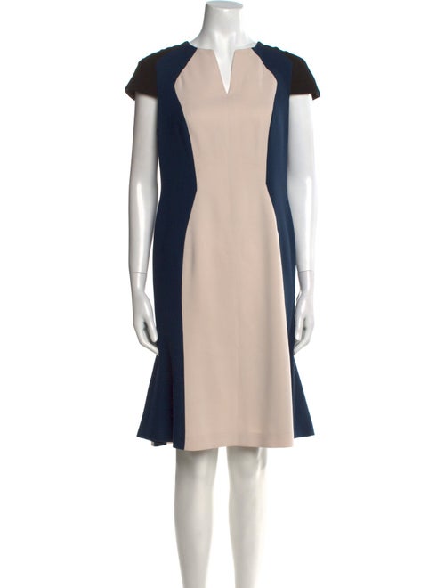 Carolina Herrera Colorblock Pattern Knee-Length Dress