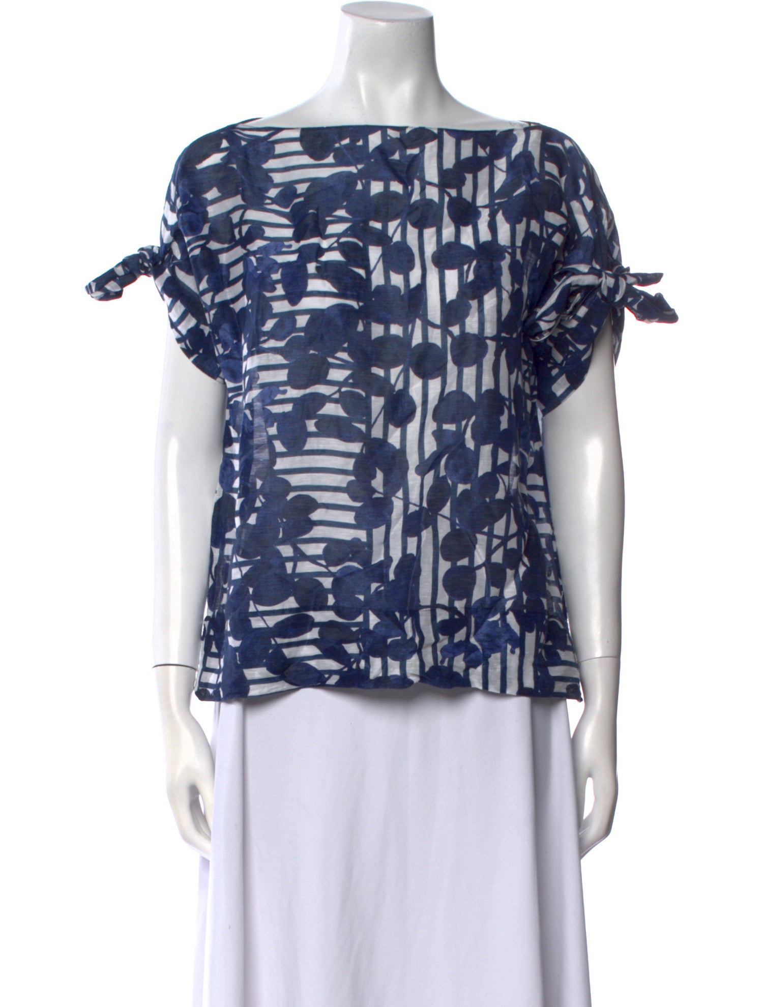 Carolina Herrera Linen Printed Blouse