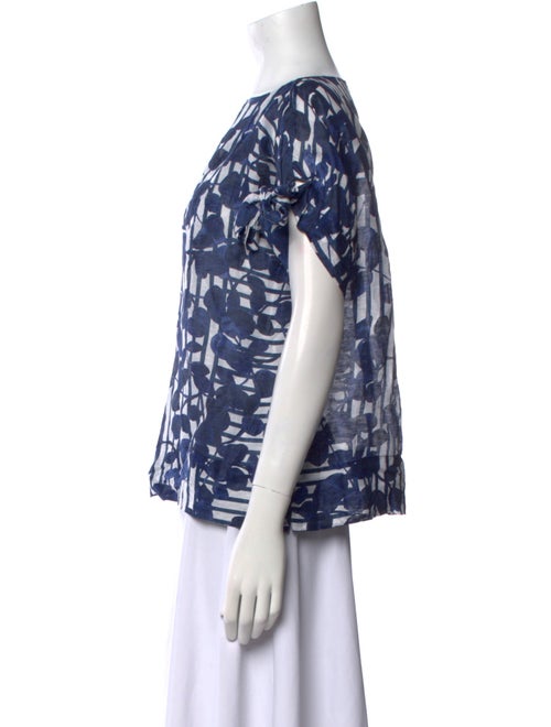 Carolina Herrera Linen Printed Blouse