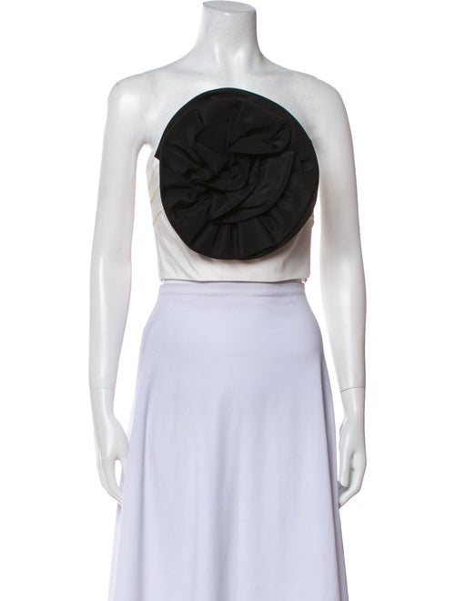 Carolina Herrera Silk Strapless Crop Top