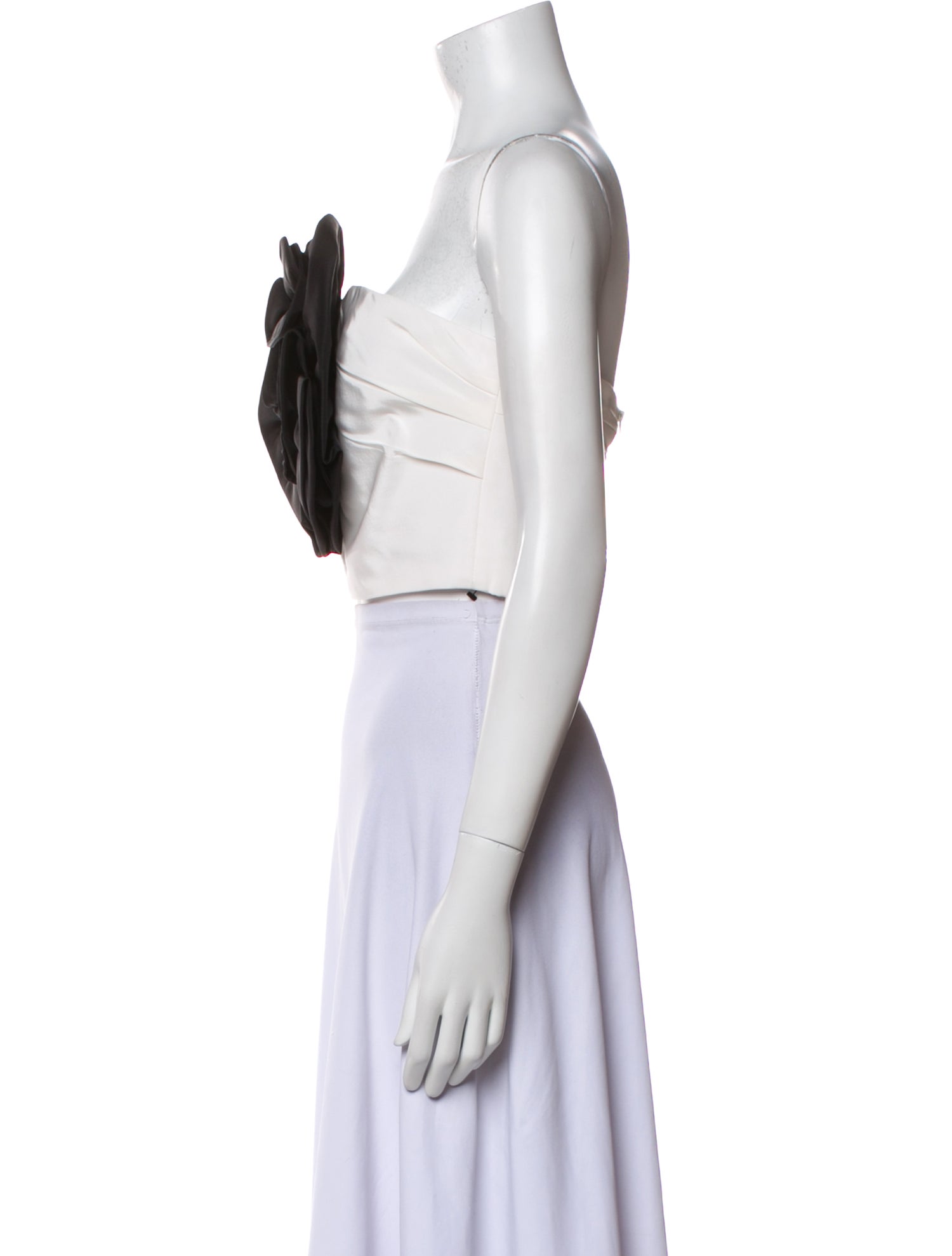 Carolina Herrera Silk Strapless Crop Top