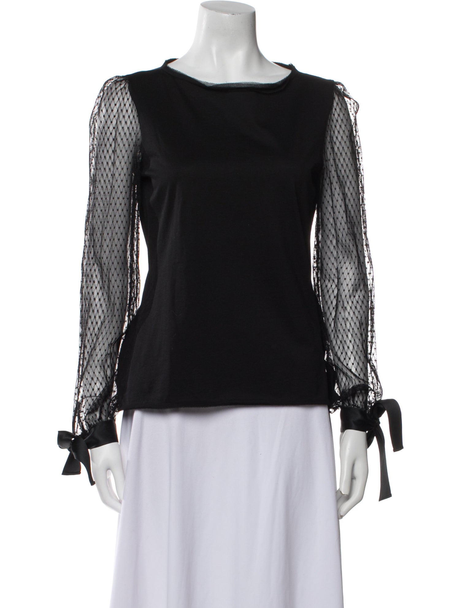 Carolina Herrera Bateau Neckline Long Sleeve Blouse