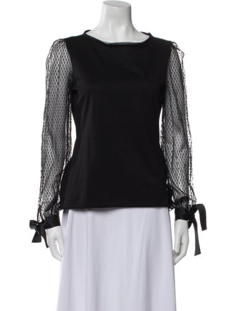 Carolina Herrera Bateau Neckline Long Sleeve Blouse