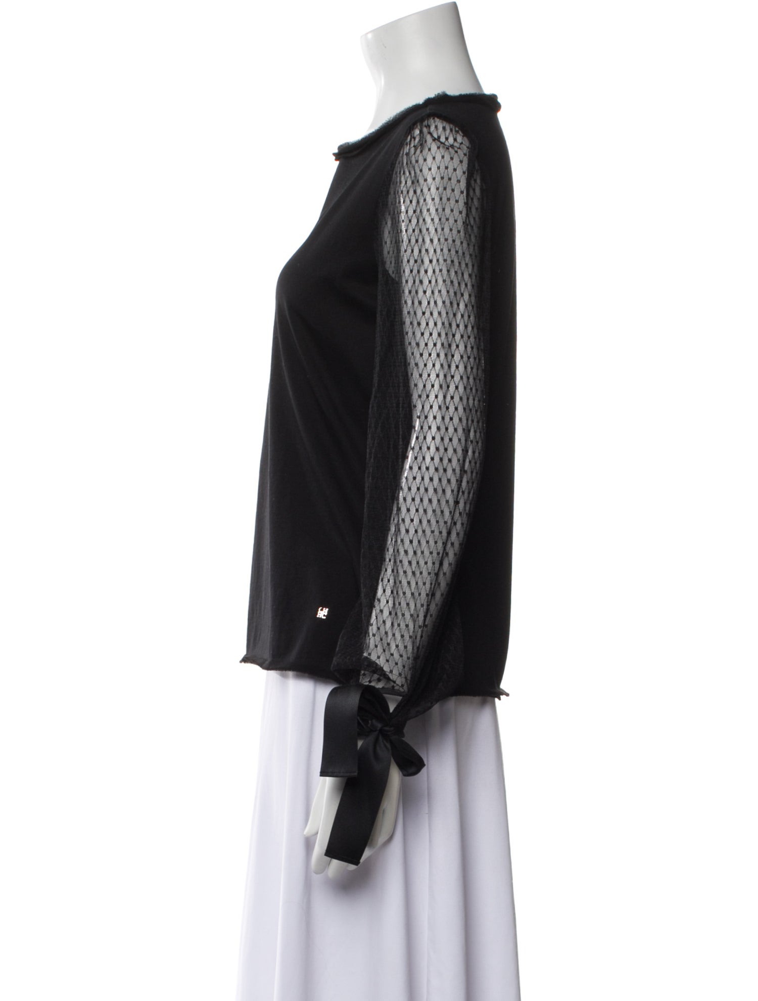 Carolina Herrera Bateau Neckline Long Sleeve Blouse