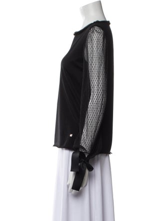 Carolina Herrera Bateau Neckline Long Sleeve Blouse